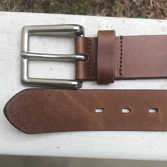 Boutique Size 2X (46-48) Smooth Leather Classic Brown Bright Silver HW $79 NEW - Picture 5 of 16